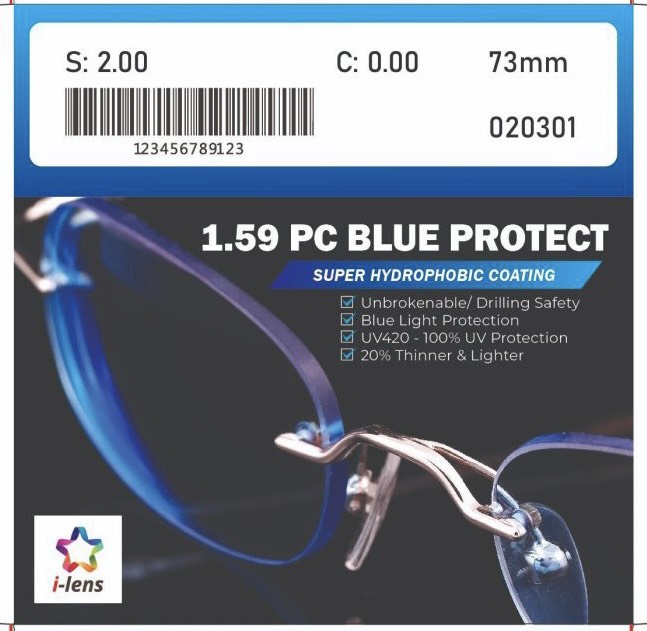 Tròng kính i-lens 1.59 PC BLUE PROTECT cao cấp của Công Ty TNHH Mắt Kính Nobita